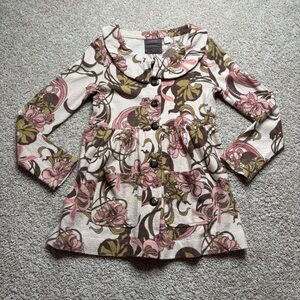 Guinevere Odile Merino Wool Graphic Button Up Sweater